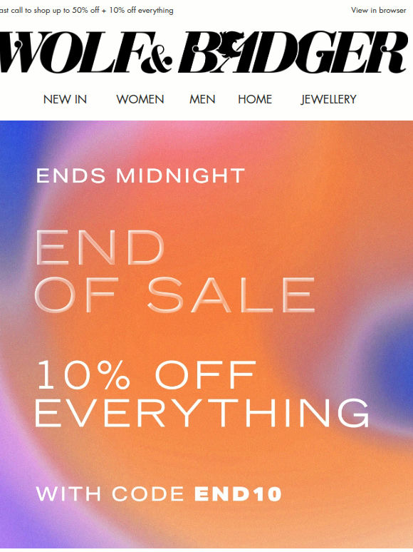 SALE ENDS MIDNIGHT