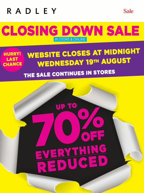 Last chance, website closes tomorrow!