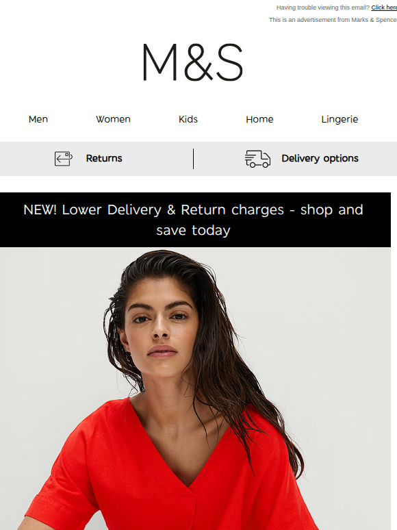 NEW! Lower Delivery & Return charges - shop and save today