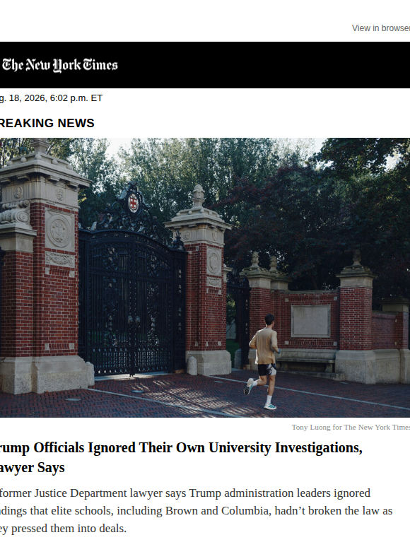 Breaking news: Trump officials ignored their own university investigations, lawyer says