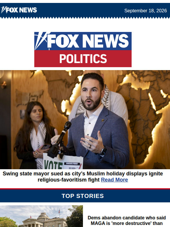 Swing state mayor sued as city’s Muslim holiday displays ignite religious-favoritism fight