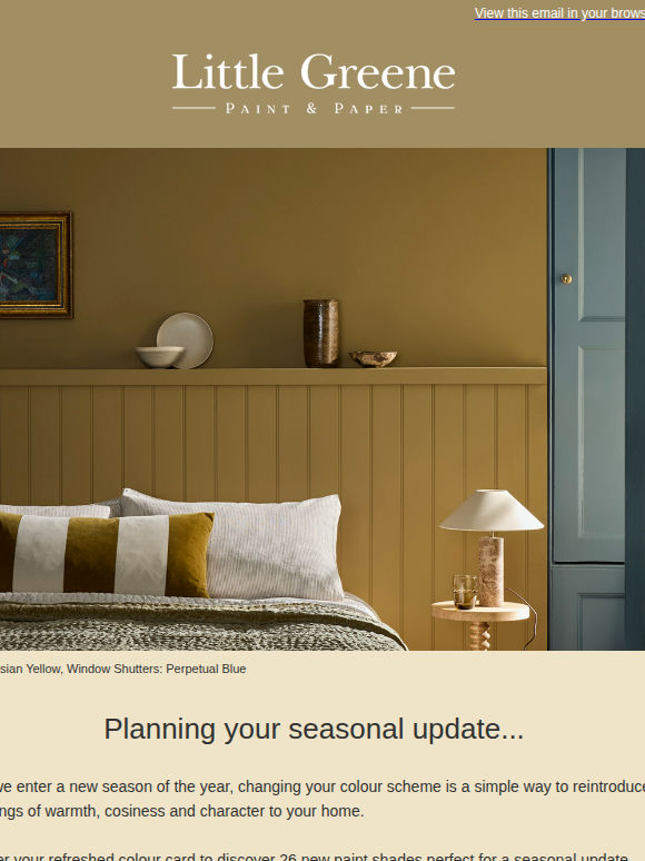 Planning your seasonal update