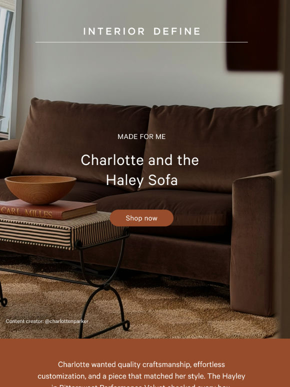 Made for Me: Charlotte and the Haley Sofa