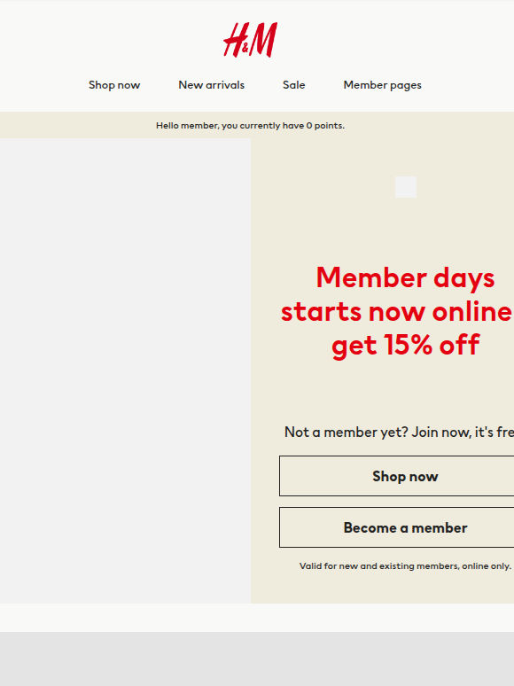 Member days starts online now!