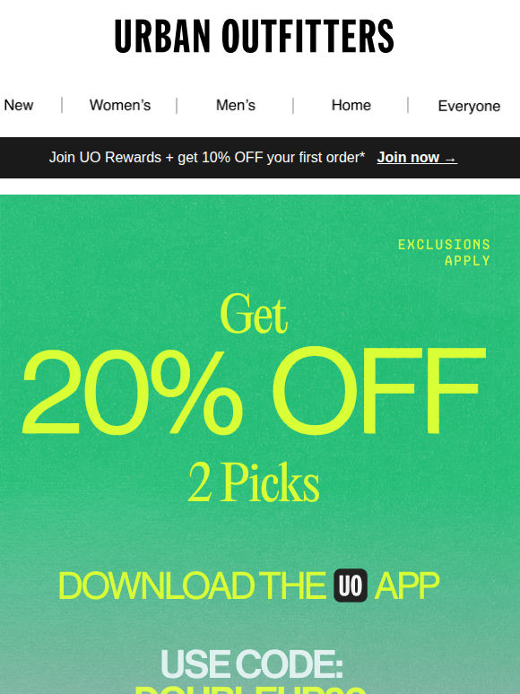 20% OFF 2 items in our app ➡️