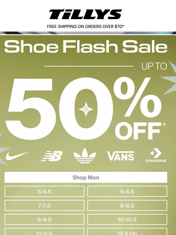 Hours Left! Shoe Flash Sale ⚡Up to 50% Off