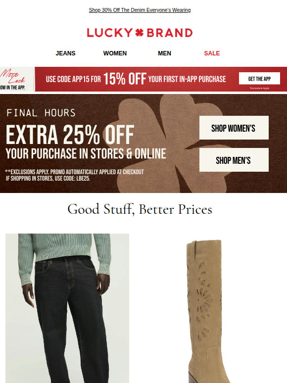 Hurry! EXTRA 25% Off Ends Today
