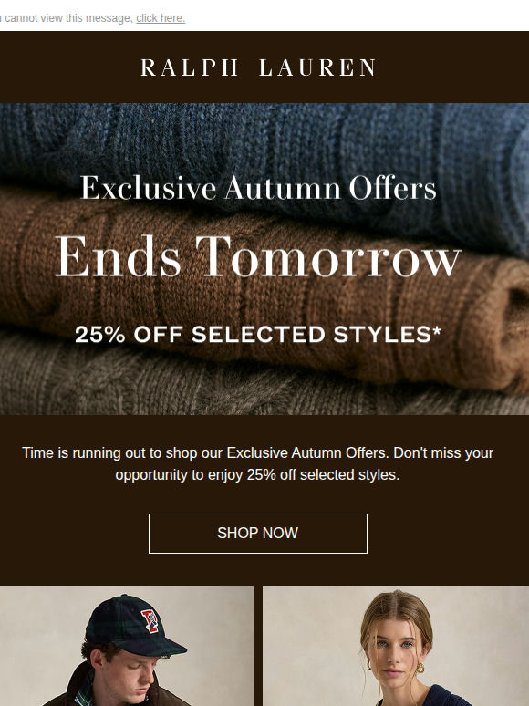 Don't Miss Out 25% Off Ends Tomorrow