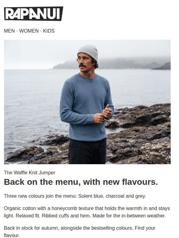 Waffle knit jumper: three new colours just landed
