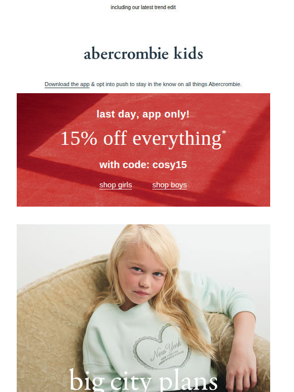 last day: 15% off everything* with code: cosy15 in the app