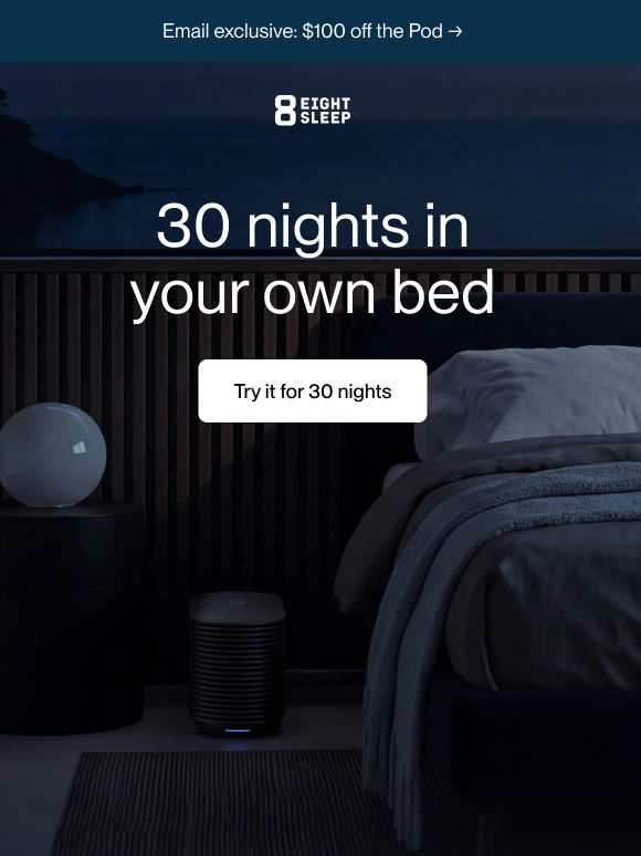 Your 30 nights start the night you set it up