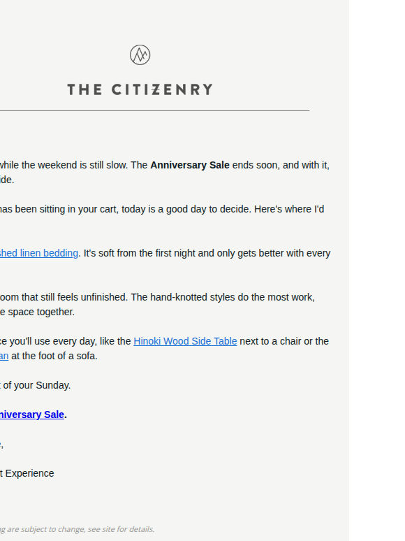 The Anniversary Sale ends soon