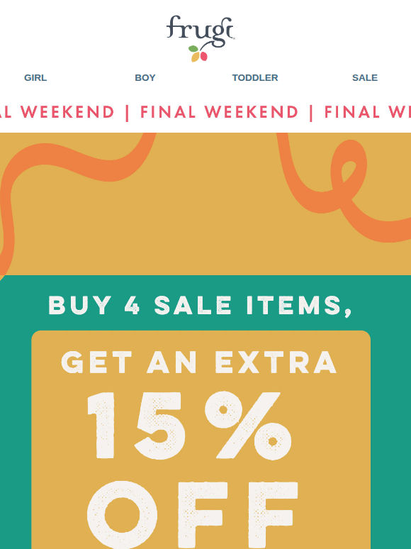 take an extra 15% off SALE!