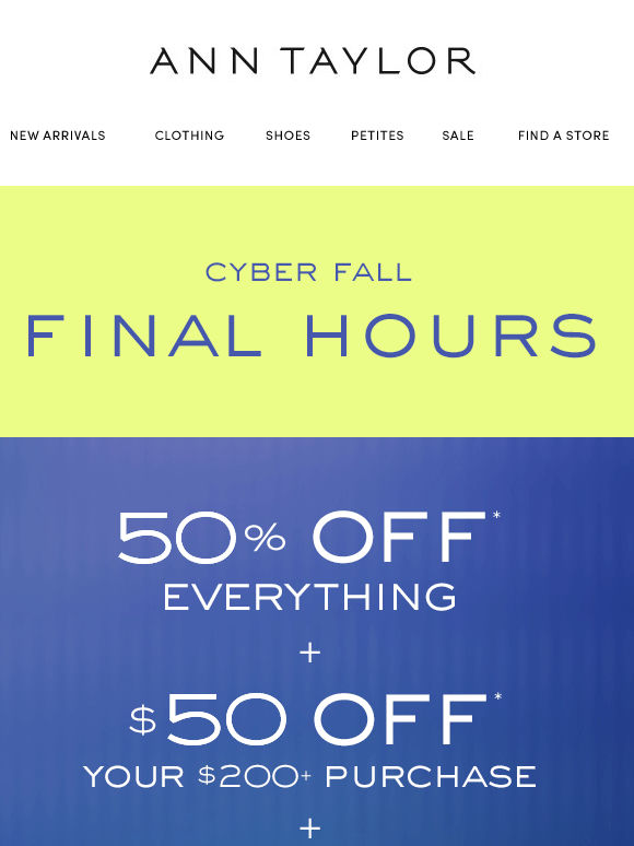 Only Hours Left! 50% Off EVERYTHING + FREE Shipping!*
