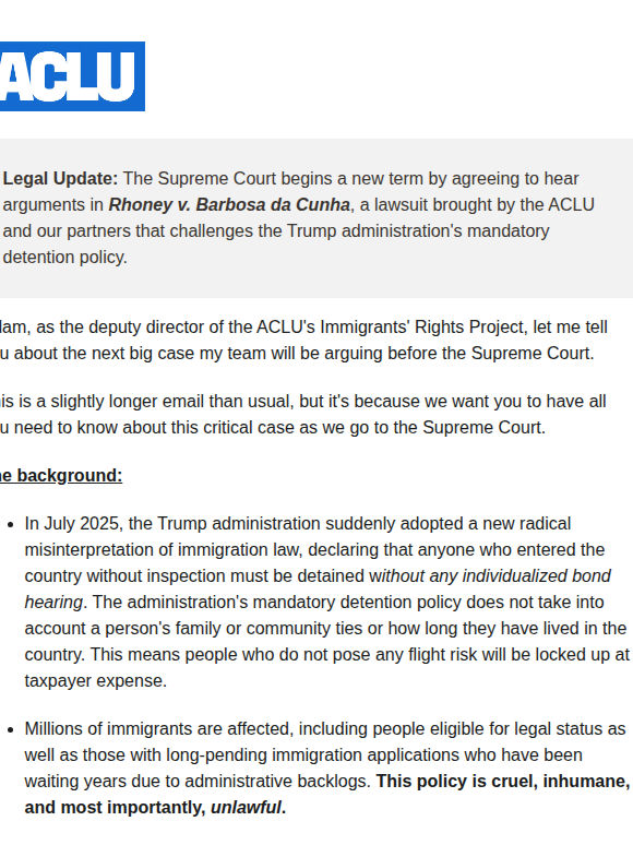 The Trump administration's mandatory detention policy for immigrants is cruel and unlawful.