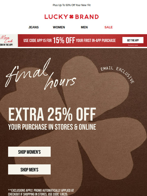 HOURS LEFT For Extra 25% Off!
