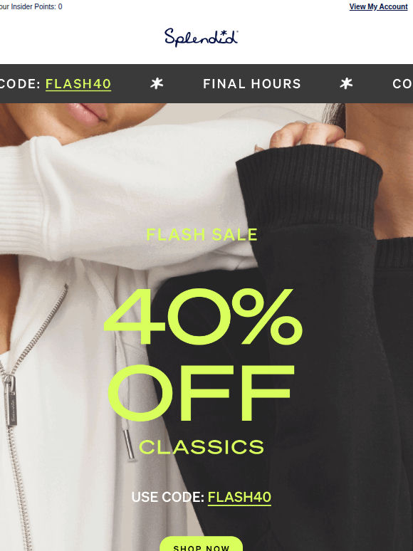LAST HOURS: 40% OFF Flash Sale ⚡