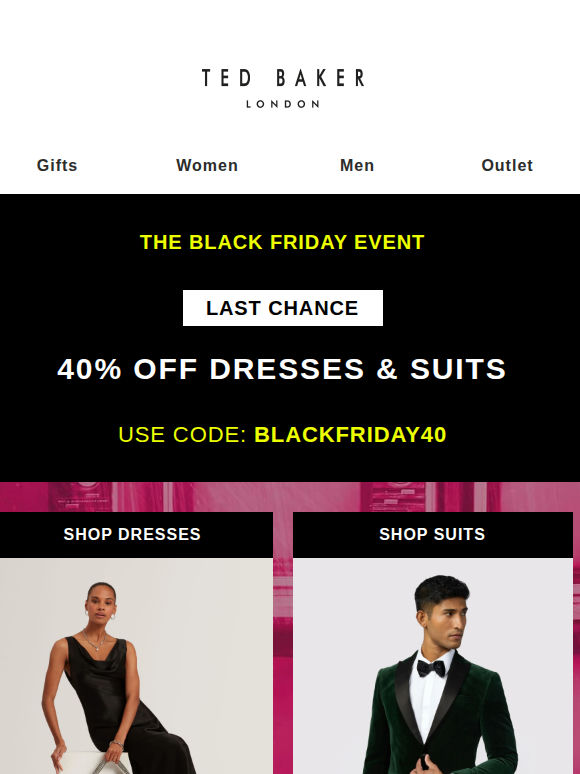 Last Chance | 40% OFF Dresses & Suits