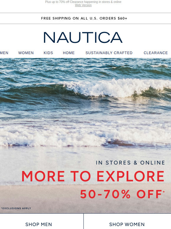 Shop in stores for 50-70% off!
