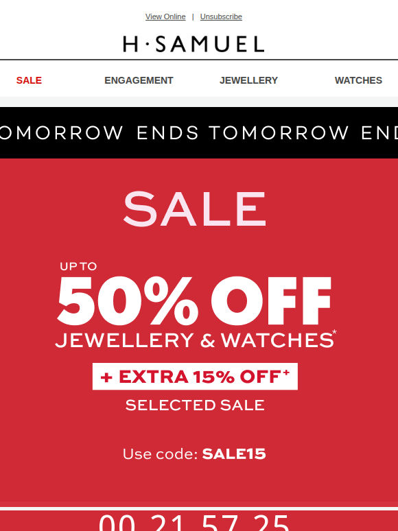 Hurry, sale ends tomorrow
