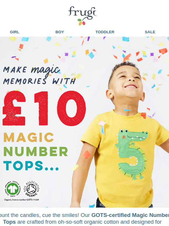 £10 Magic Number Tops...