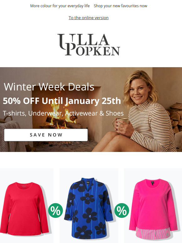 🔥 Up to 50% off T-shirts, lingerie & more