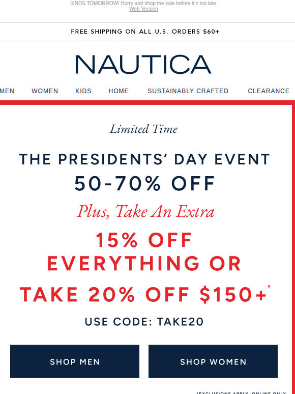 Don't Miss! 50-70% Off + Extra 15% Off Everything or 20% Off $150+