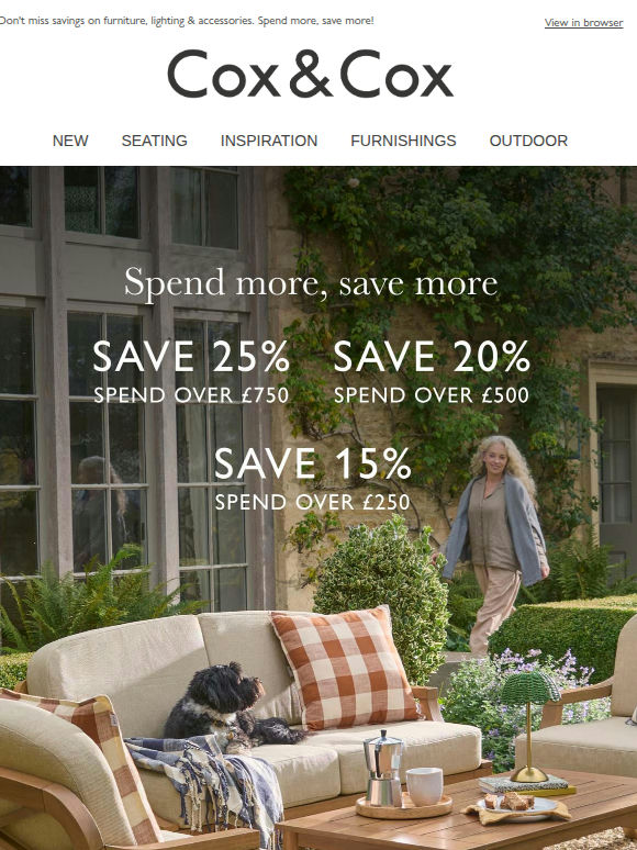 Your spring home & garden for less - up to 25% OFF this week!