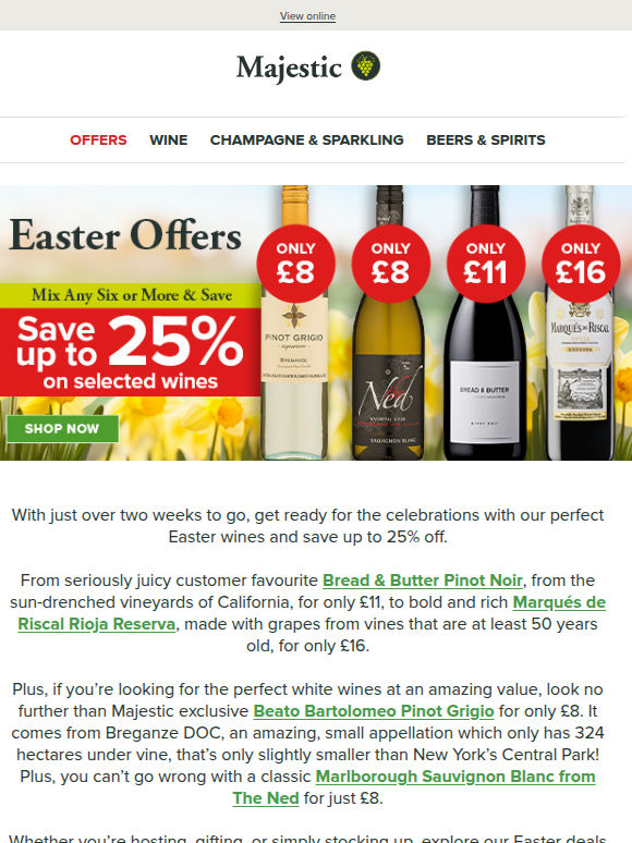 Save up to 25% off with Easter Deals!