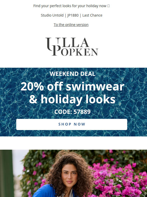 20% off holiday looks ends today! It pays to be quick 💫