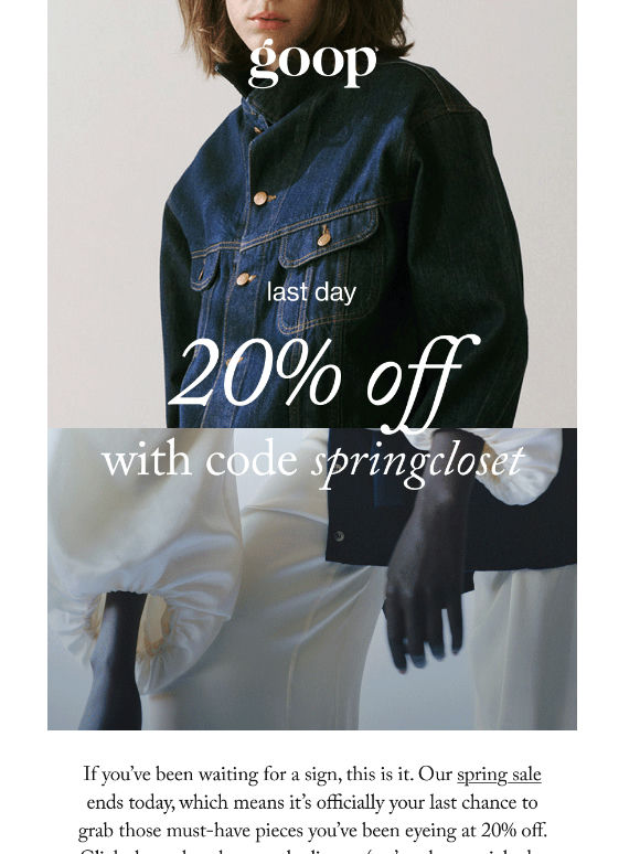 final hours: the spring refresh sale