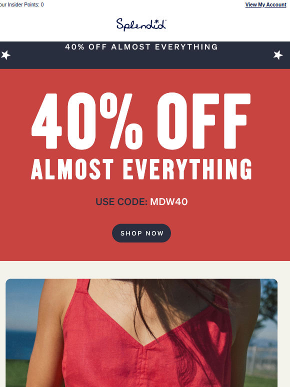 Now Open: Memorial Day Sale 40% OFF