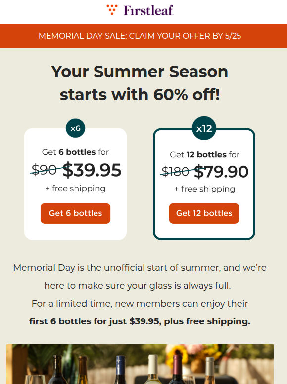 Kick off summer with 60% off 🍷☀️