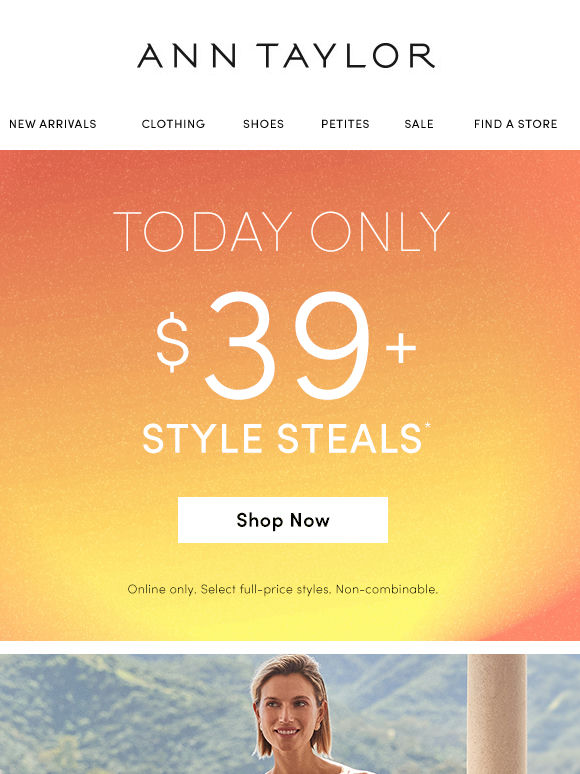 Only For Today: $39+ Style Steals. Fill Your Cart.