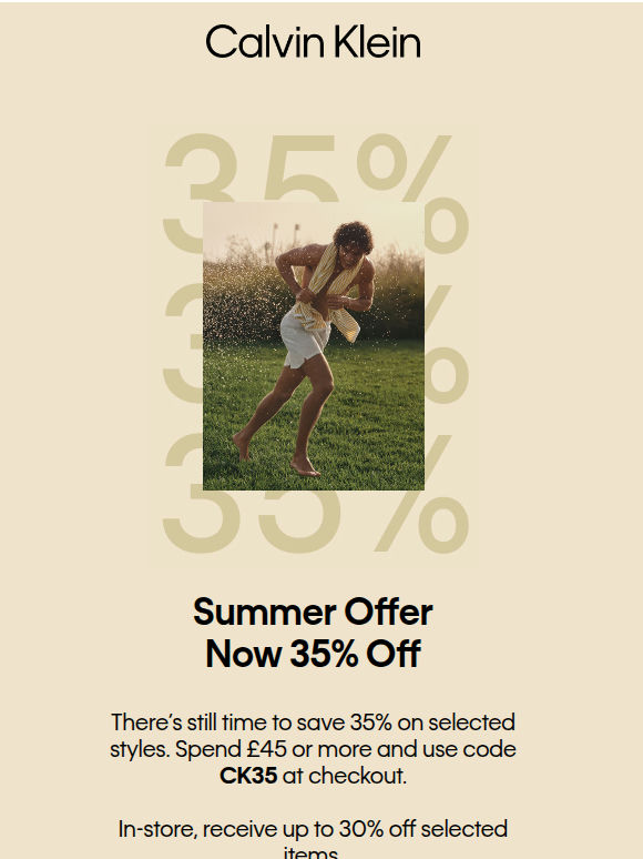 Summer Offer: 35% Off Continues