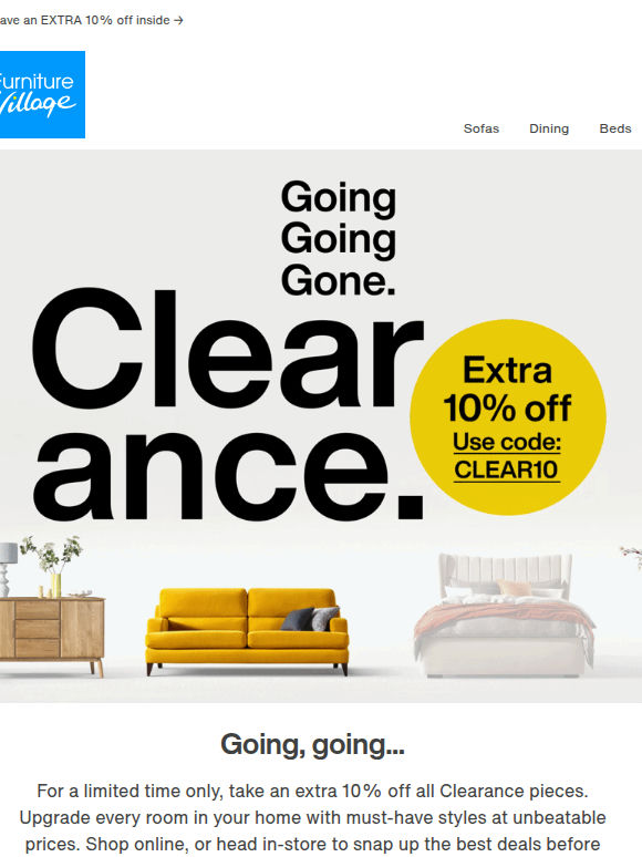 🟡 Your golden ticket: up to 50% off Clearance
