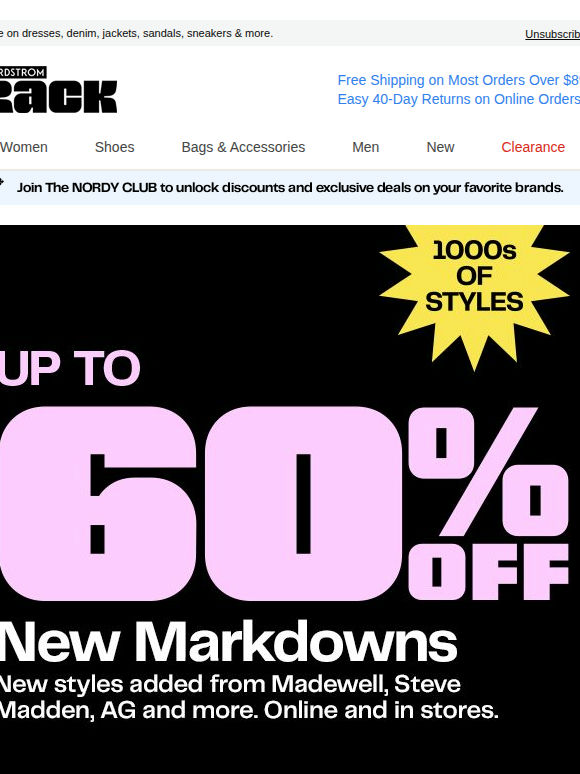 New markdowns up to 60% OFF