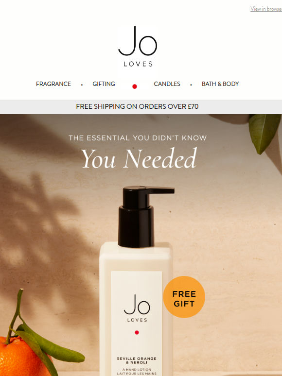 Don't miss your Gift from Jo, when you spend £80+