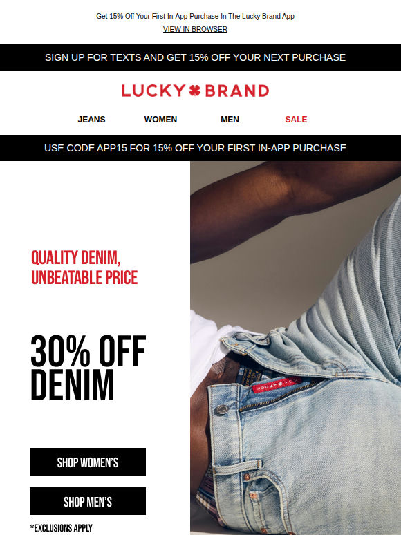 Yes, Really! 30% Off Quality Denim