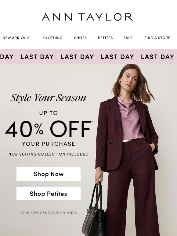 Up To 40% Off Full-Price Styles + Extra 60% Off New Sale Styles
