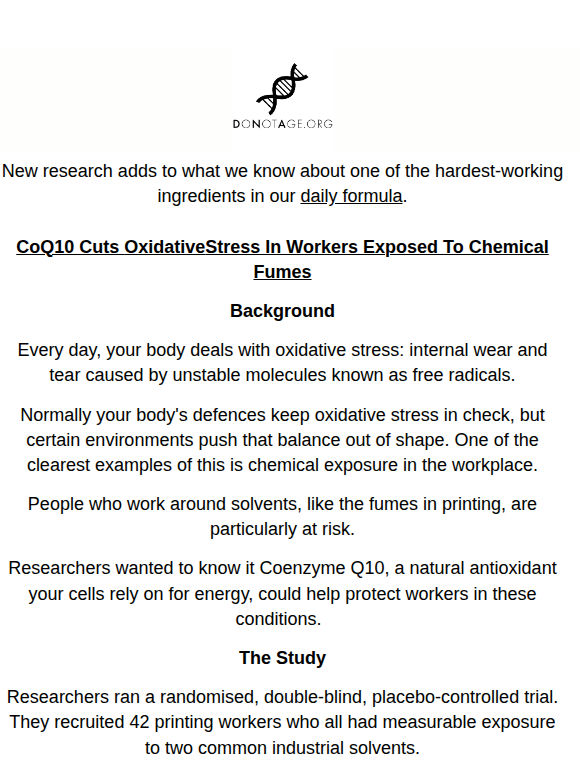 Study: CoQ10 Cuts Oxidative Stress In Humans