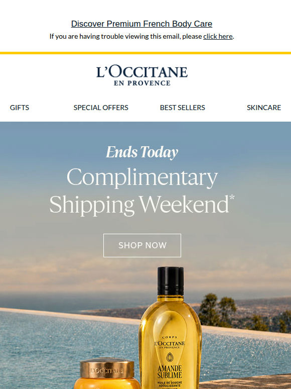 Last Day For Complimentary Shipping