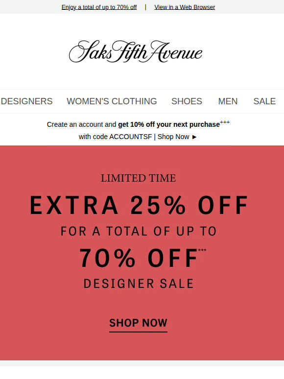 Want an extra 25% off? Shop to it