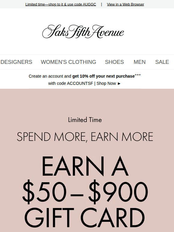 Earn a $50-$900 gift card with your purchase