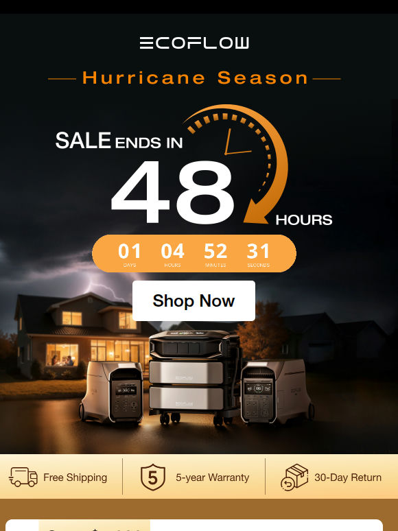 ⏳ Up to 55% OFF | Hurricane Season Backup