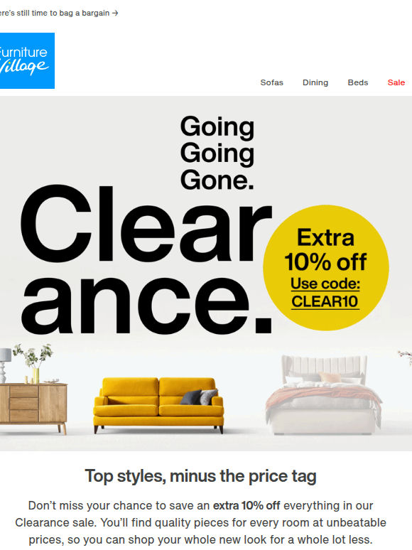 🏷️ Extra 10% off! Don’t miss stacked Clearance savings