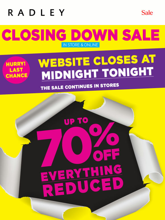 Website closes tonight! Don't miss out