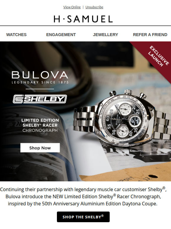 New Bulova Shelby® Racer Chronograph