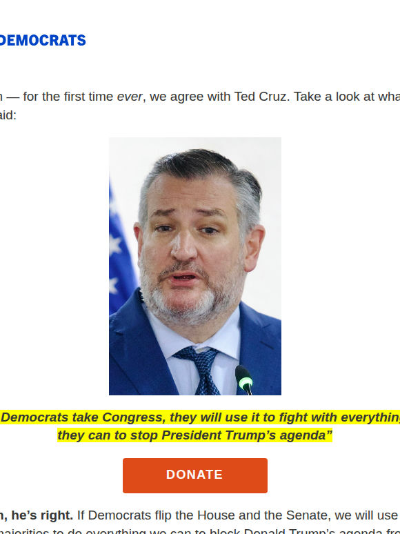 We agree with Ted Cruz