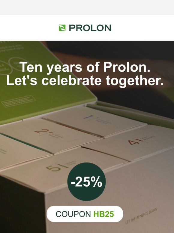 🎂 Ten years together, 25% off for you